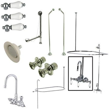 Kingston Brass Vintage Clawfoot Tub Package with High Rise Goose Neck Clawfoot Tub Set Kingston Brass